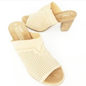 Toms Womens Majorca Perforated Open Toed Slip On